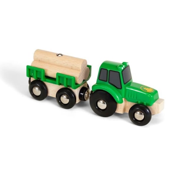 BRIO World Tractor and Trailer - Puisen junaradan lisävaruste - Sekoitettu 3-vuotiaasta alkaen Grön