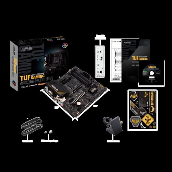 Emolevy - ASUS - TUF GAMING A520M-PLUS WIFI - AMD A520 - AM4 micro ATX -paikka
