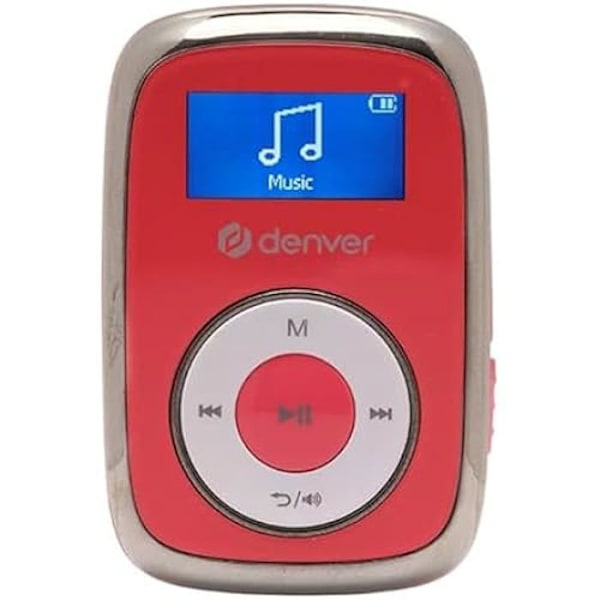 DENVER MPS-316R 16 Gt digitaalinen soitin Punainen - Bluetooth Metallinen, Punainen, Valkoinen