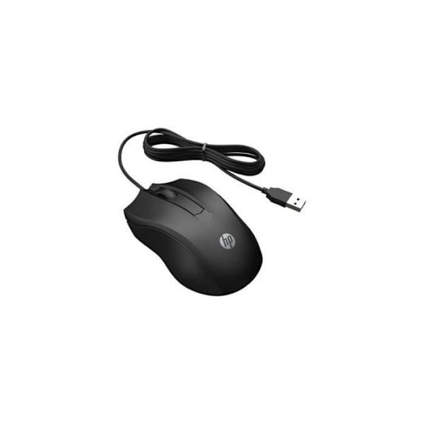 HP 100 Wired Mouse Black 6VY96AA Böjd form som följer handens naturliga kurva För högerhänta och vänsterhänta USB