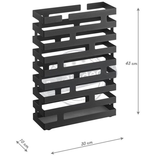 Paraplystander - Design - Mursten - Stål - Sort - 43x30x10 cm Svart