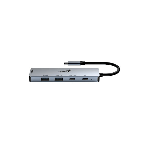 Hub Genius Uh-500 5 I 1 Usb Typ C Till Hdmi 2xusb 3.0 2xusb C