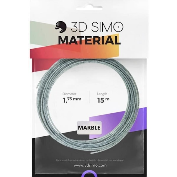 Simo3Dsimo-Marmor 3D filament 1,75 mm marmorgrå 40 g