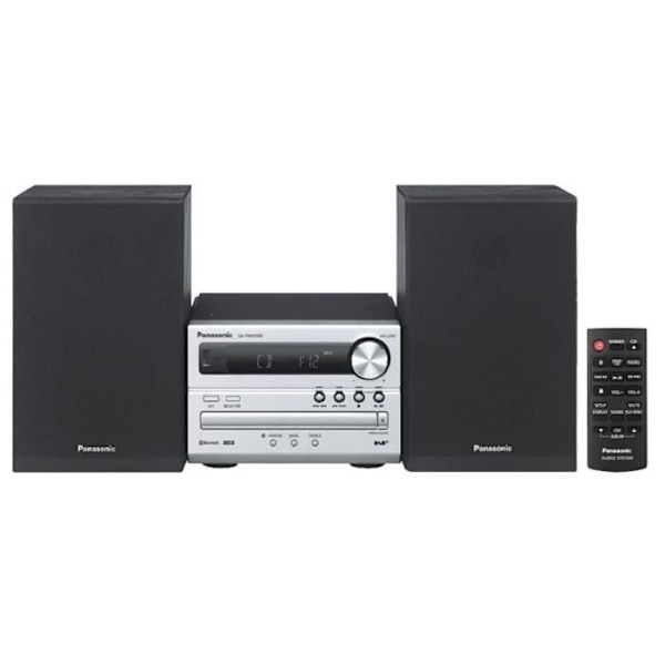 Micro CD system PANASONIC SC-PM250BEG-S Bluetooth USB 2 højttalere 20W MP3 Sort og grå Sort, Sølv