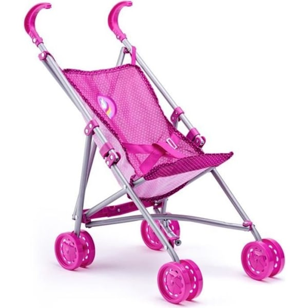 DOTS Pink Unicorn Toy Doll hopfällbar käppvagn Rosa