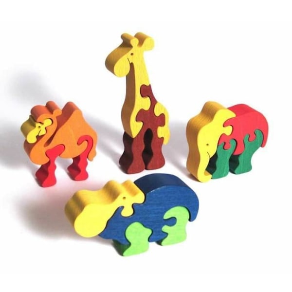 Wooden Wildlife Insert Massive Puzzle Zoo Set 4 st