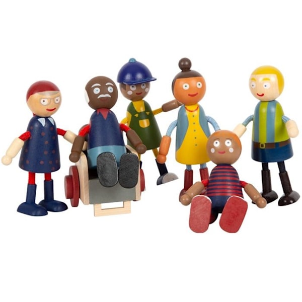 Small foot company - Familie af dukker med kørestol - LEGLER Beige