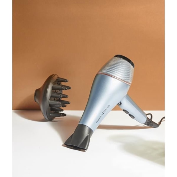 Hårtørrer - REMINGTON - AC9300 AC ShineTherapy Pro - 2200 W - 2 hastigheder - Blå blått och svart