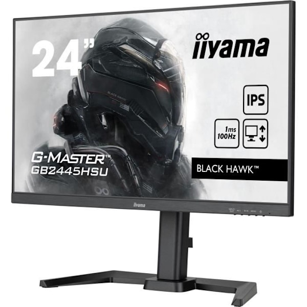 Ecran PC Iiyama GB2445HSU-B1 24'' Gaming G-Master Black Hawk, IPS, FreeSync, 1920x1080 a100Hz, 1ms, HDMI, DisplayPort, USB HUB, Sort