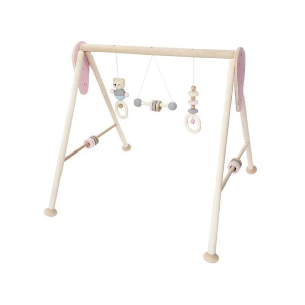 Pinkki First Age Activity Frame - Valmistettu Saksassa - Vauvan puinen lelu