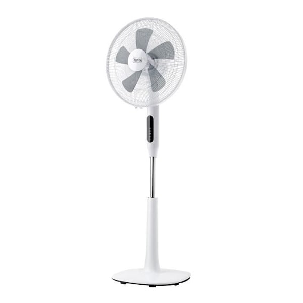 BLACK+DECKER BXBXEFP50E gulvventilator på 50W, 3 hastigheder, 3 tilstande, justerbar højde, berøringskontrol og fjernbetjening. valkoinen
