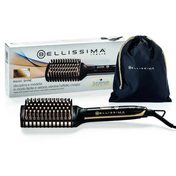 Brosse chauffante BELLISSIMA Magic Shine Sort og guld glamour