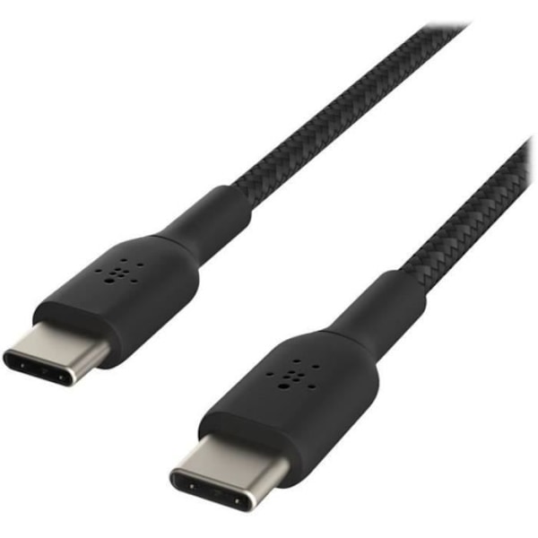 Belkinin punottu USB-C-USB-C-kaapeli - 1 m musta