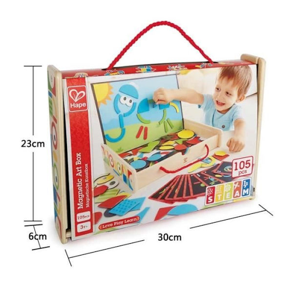 HAPE - Géoform(e) trækonstruktionsspil - E1631 - Magnetisk kunstnerisk æske