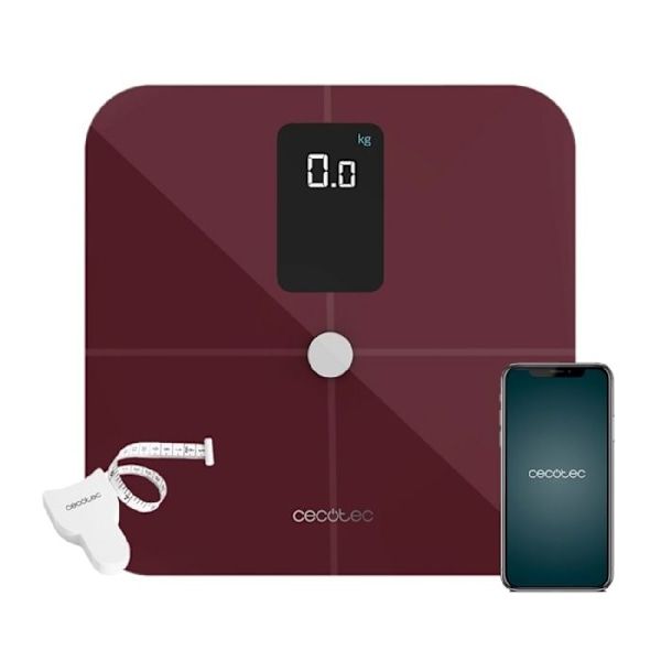 Cecotec Vægte med applikation Surface Precision 10400 Smart Healthy Vision Garnet