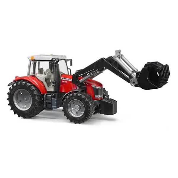 Massey Ferguson 7600 traktor med gaffel - BRUDER - Model 3047 - Dreng - Målestok 1:16 Flerfärgad