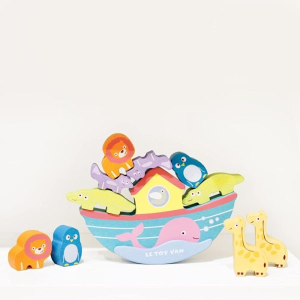 Trælegetøj - Le Toy Van - Noahs balancebue - 10 dyr - 24 måneder til 6 år - Indendørs Beige