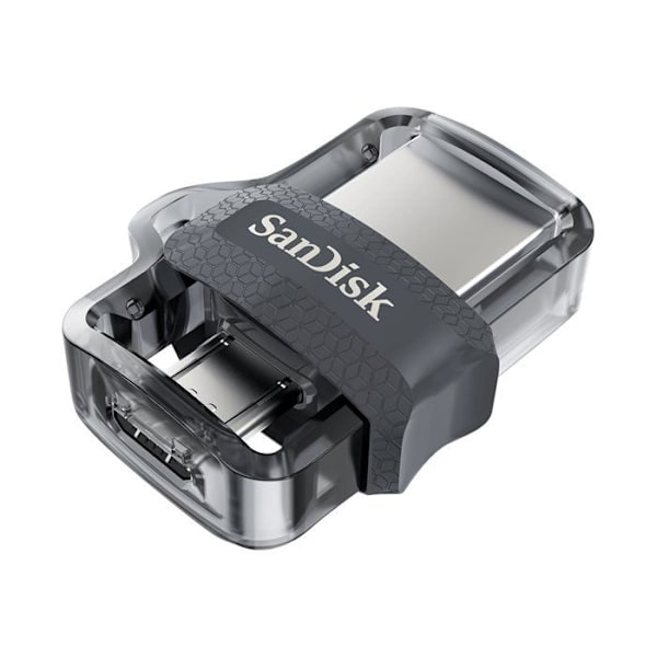 SANDISK ULTRA DUAL DRIVE M3.0 256 Gt USB-muistitikku - kaksoisliitäntä - harmaa