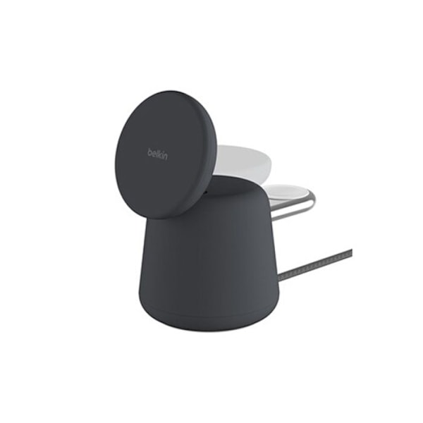 Lade station - MagSafe - 2-i-1 - Hurtig opladning - Oplad AirPods - Grå/Sort Svart