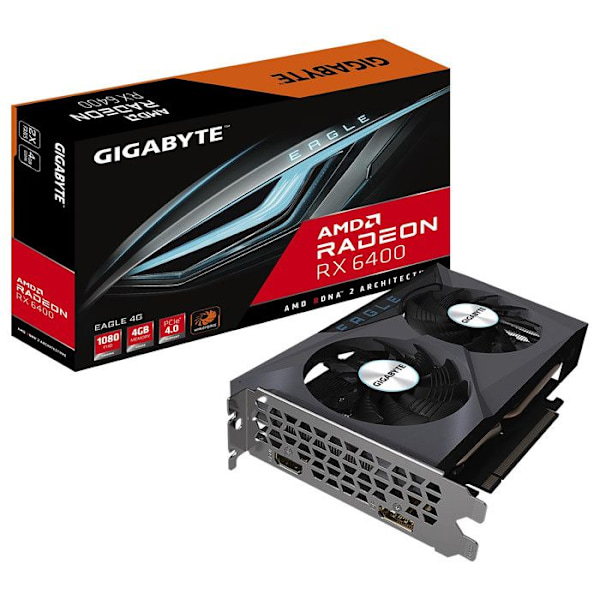 Näytönohjain - Gigabyte - Radeon RX 6400 EAGLE - 4 Gt - PCI Express 4.0 - HDMI