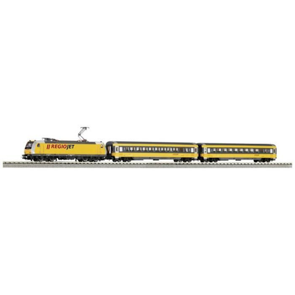 Matkustajajuna Piko H0 59019 H0 PSCwlan S-SET BR 386 Regiojet - Valkoinen/Keltainen