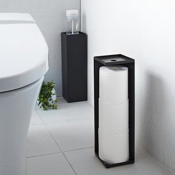YAMAZAKI - Metallinen wc-paperiteline - K38,5 cm - Musta-Musta