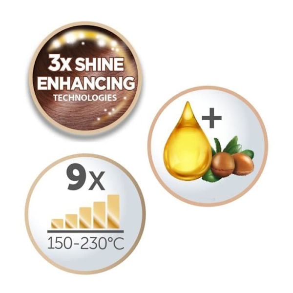 Remington S9300 Glattejern, Shine Therapy Glattemiddel Avanceret keramisk belægning Argan Marokko Olie, Super Ionic og 3X Shine