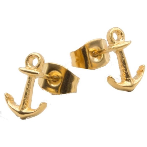 Øreringe - Suck UK - Anker - Rustfrit stål - Guld - 0,7 x 1 cm guld-