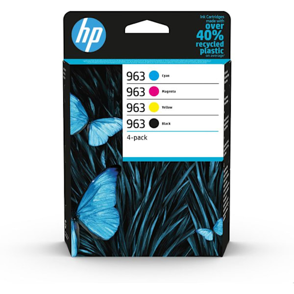 Blækpatron - HP - Pakke 963 - Sort + 3 Farver - Inkjet - 2 års garanti