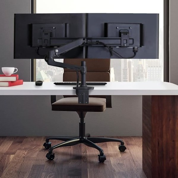 Skærmstøtte - ERGOTRON - LX Skrivebord Dual Direct Arm - 2 LCD-skærme - Mat sort - Max størrelse: 25 tommer