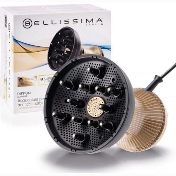 Hårtørrer Bellissima DIFFON SUPREME CURL FLOW XL SORT-GULD Sort, Guld