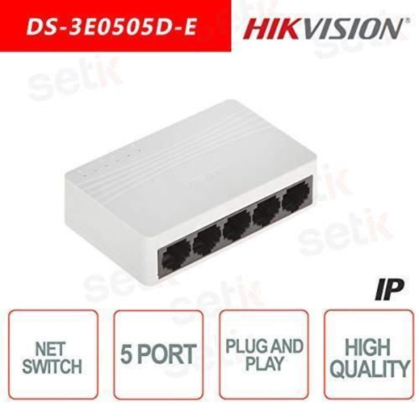 Switch - Hikvision - DS-3E0505D-E - 5 porte RJ45 - Unmanaged - Plug & Play