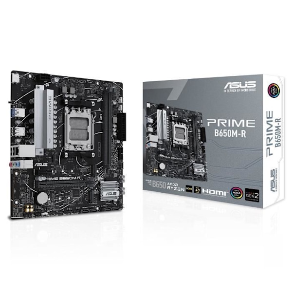 ASUS PRIME B650M-R Micro ATX bundkort - Socket AM5 AMD B650 - M.2 PCIe 4.0 - USB 3.0 - LAN 2.5 GbE