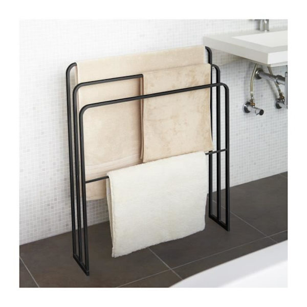 4-stangs håndklædeholder - L70 cm - 70 cm X 14 cm X 81 cm - CaliCosy Black