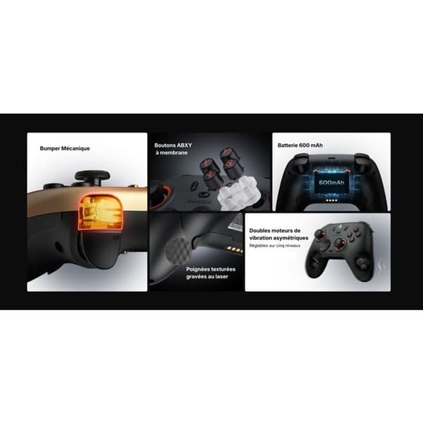 Manette Gamesir trådlös och trådbunden Nova 2 Lite Guld för PC Nintendo Switch iOS och Android