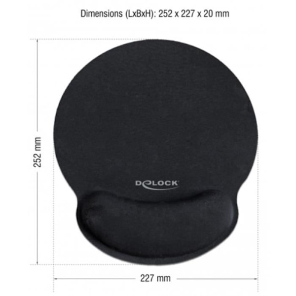 Musemåtte - DeLOCK - 12559 - Ergonomisk - Gel - Blød