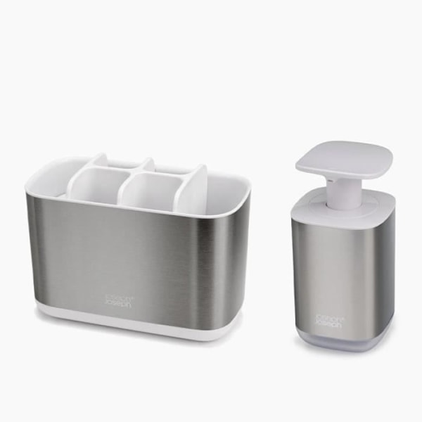 Vask sæt - Joseph Joseph - 70551 - Rustfrit stål - Sæbedispenser - Tandbørsteholder Rustfrit stål