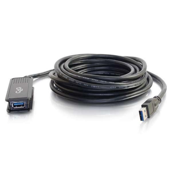 USB-kabelförlängning - C2G - USB Typ A (M) till USB Typ A (F) - 5 m - Svart