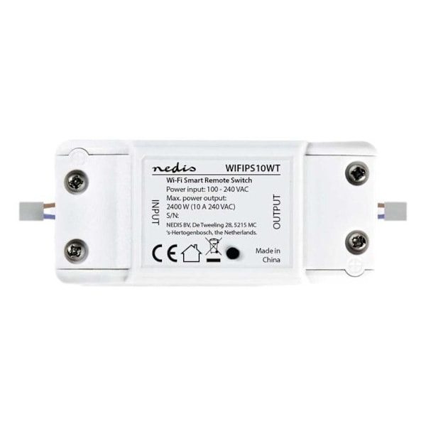 Commutator til wifi strøm SmartLife 2400 watt Nedis WIFIPS10WT