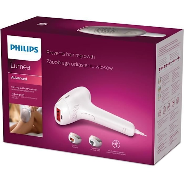 Philips Lumea Advanced SC1998-00, elfenben, pulserende lys, 15 min, 2,5 min, 4 min, 2 min