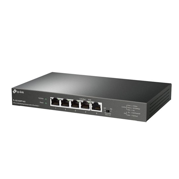 TP-LINK TL-SG105PP-M2 Switch - 5 uadministrerede Gigabit Ethernet-porte med PoE-strømforsyning