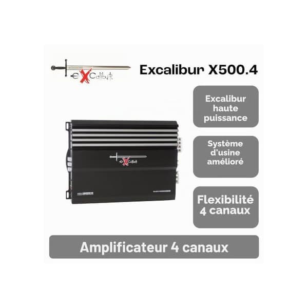 Excalibur förstärkare fyra X500.4kanaler 2000W svart