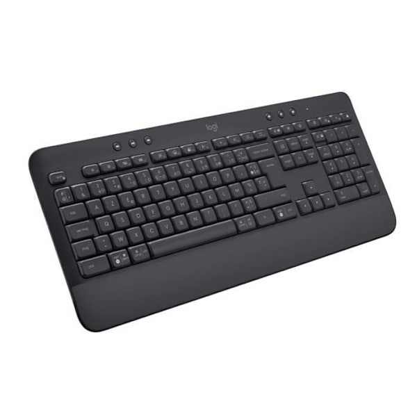 Logitech Signature K650 -näppäimistö, täysin ergonominen langaton näppäimistö ja rannetuki - grafiitti