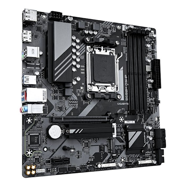 Gigabyte B650M D3HP - Micro ATX Socket AM5 AMD B650 bundkort - 4x DDR5 - M.2 PCIe 4.0 - USB 3.0 - PCI-Express 4.0 16x - LAN 2.5 Gb