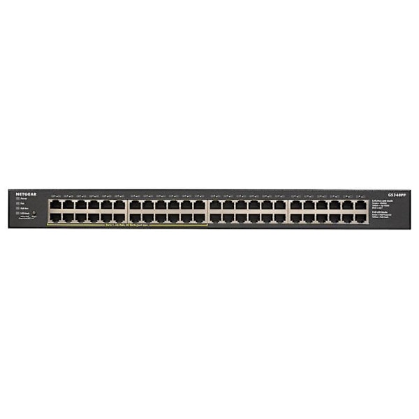 GENERIC 0606449145588 - KVM-KYTKIN - Netgear GS348PP Unmanaged Gigabit Ethernet [10/100/1000] Musta Ethernet-liitäntä,