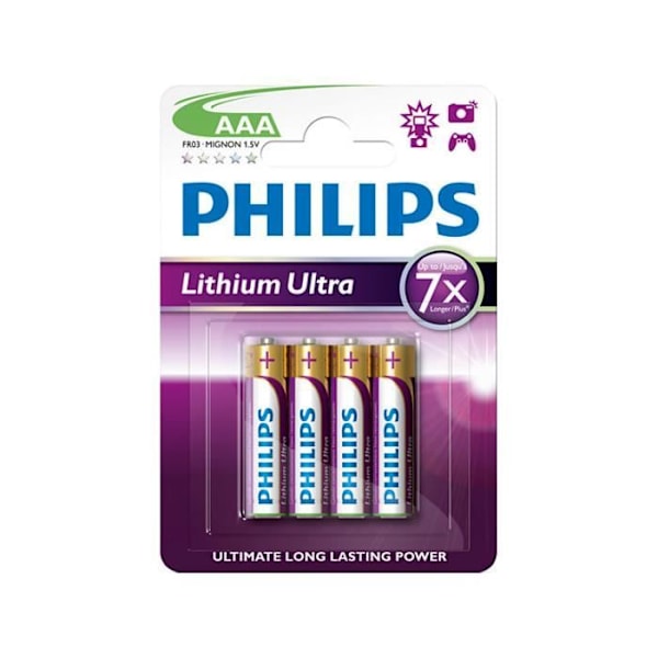 Batteri. AAA litium. Phillips. FR03LB4A/10.