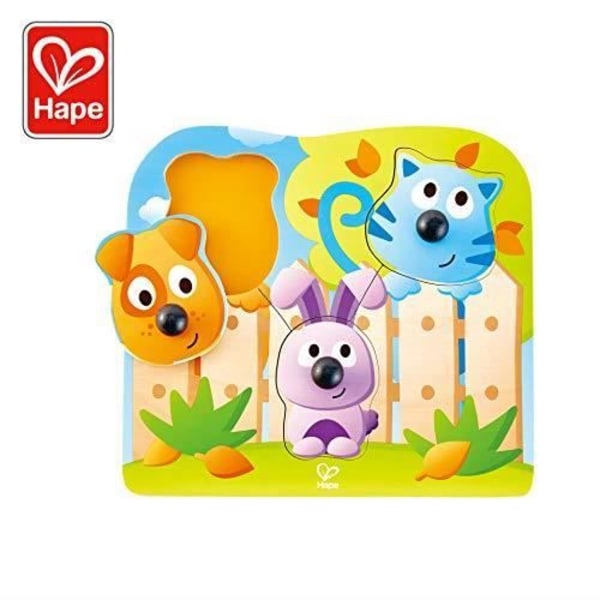 Hape Large Button Puzzle Lemmikit, E1309, Sininen E1309