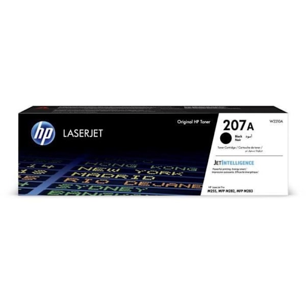 HP 207 (W2210A) svart tonerkassett - äkta HP Color LaserJet Pro M255/MFP M282/ M283-skrivare