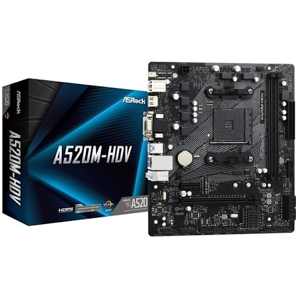 ASROCK A520M-HDV emolevy - Micro ATX - Kanta AM4 - DDR4 SDRAM - M.2 kanta