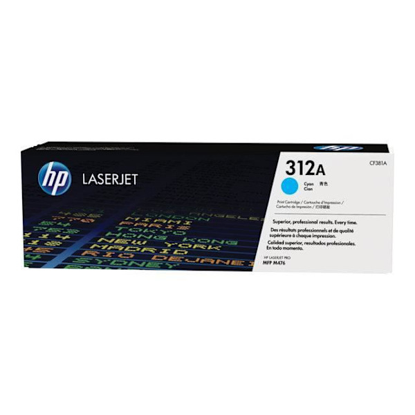 HP LaserJet 312A väriainekasetti - syaani (CF381A) - LaserJet - 1 kpl pakkaus - Jopa 2700 sivua ISO/IEC 19798